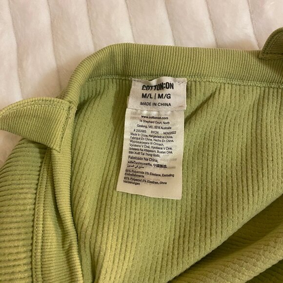 💚 Cotton:On Soft Sage Green Bamboo Crop Tank Top - Picture 3 of 3